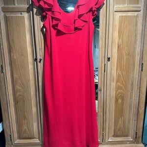 Ladies Dress Red Floor length